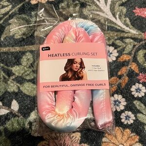 Heatless Curling Set - Pink Blue Ombre Satin Hair Rod